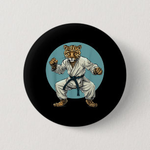 Taekwondo Leopard Kickboxen Animall Jiu-Jitsu Button