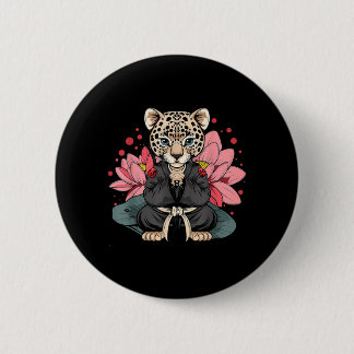 Taekwondo Leopard Kickboxen Animall Jiu-Jitsu Button