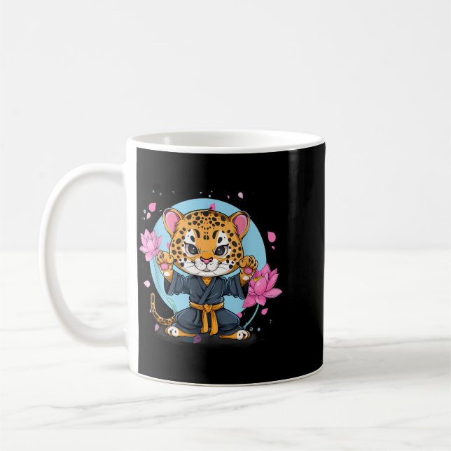 Taekwondo Leopard Kickboxen Animall Jiu-Jitsu Kaffeetasse (Links)