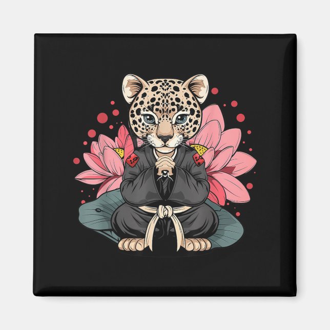 Taekwondo Leopard Kickboxen Animall Jiu-Jitsu Magnet (Vorne)