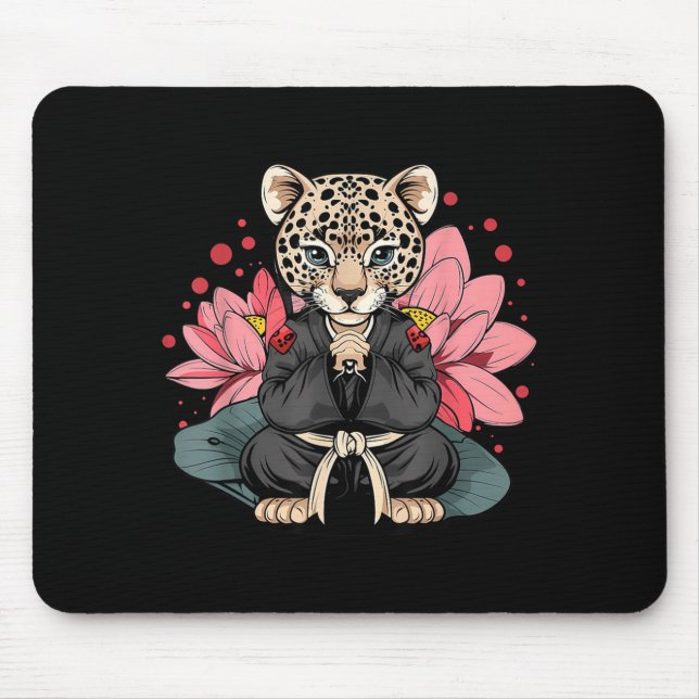 Taekwondo Leopard Kickboxen Animall Jiu-Jitsu Mousepad (Vorne)