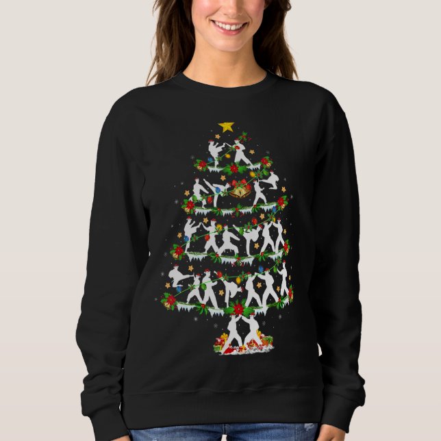 Taekwondo Lover Xmas Lighting Taekwondo Weihnachte Sweatshirt (Vorderseite)