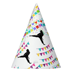 Taekwondo-Mädchen-Spieler-Geburtstag Partyhütchen