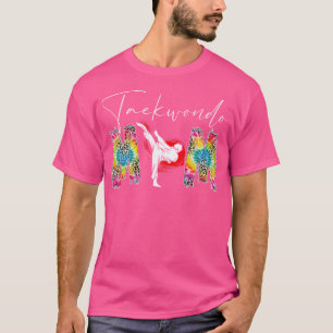 Taekwondo Mama Martial Art Lover Tiedye Leopard T-Shirt