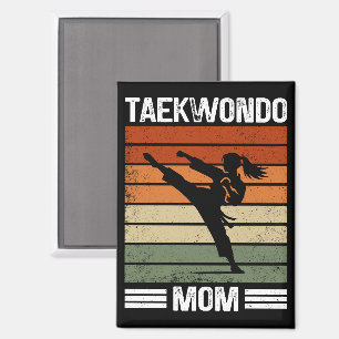 Taekwondo Mama Retro Martial Arts Mama Geschenk Magnet