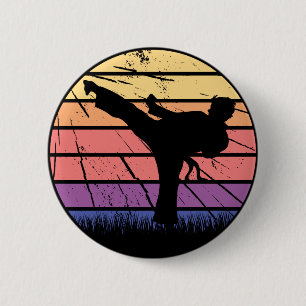 Taekwondo Martial Art Master Black Belt Design Button
