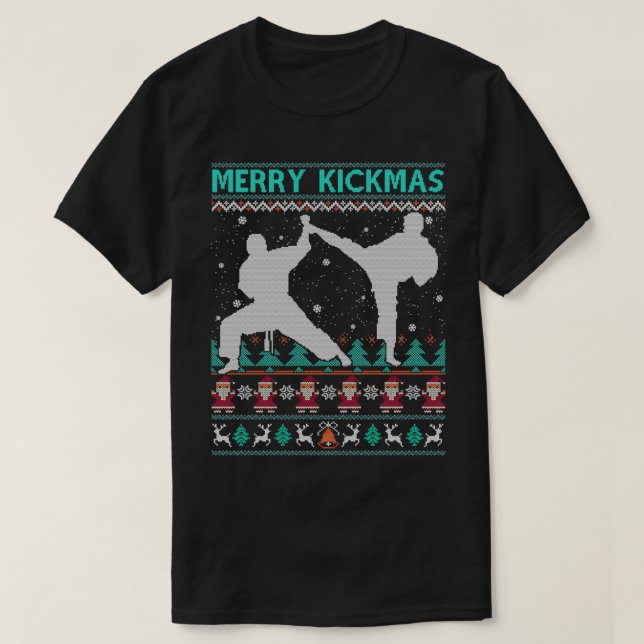 Taekwondo Merry Kickmas Weihnachts-Martial Funny A T-Shirt (Design vorne)