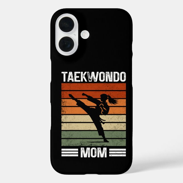 Taekwondo-Mutter Retro-Kampfsport-Mutter-Geschenk Case-Mate iPhone Hülle (Rückseite)