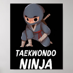 Taekwondo-Ninja-Junge Lustiger Kampfsport Sport Poster