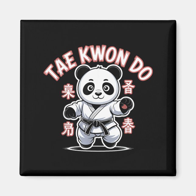 Taekwondo Panda Lustig Koreanisch Tkd Magnet (Vorne)