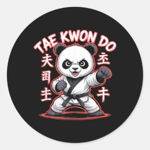 Taekwondo Panda - Lustige Koreanische Mma Tkd Runder Aufkleber