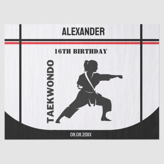 Taekwondo Player, Birthday Gift, Team Karate  Seidenpapier (Vorderseite)