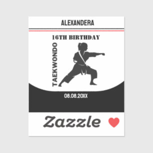 Taekwondo Player, Geburtstagsgeschenk, Team Karate Aufkleber