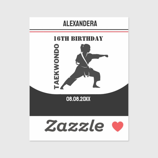 Taekwondo Player, Geburtstagsgeschenk, Team Karate Aufkleber (Blatt)