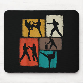 Taekwondo-Praktiker Collage Männer Kinder Trainer Mousepad
