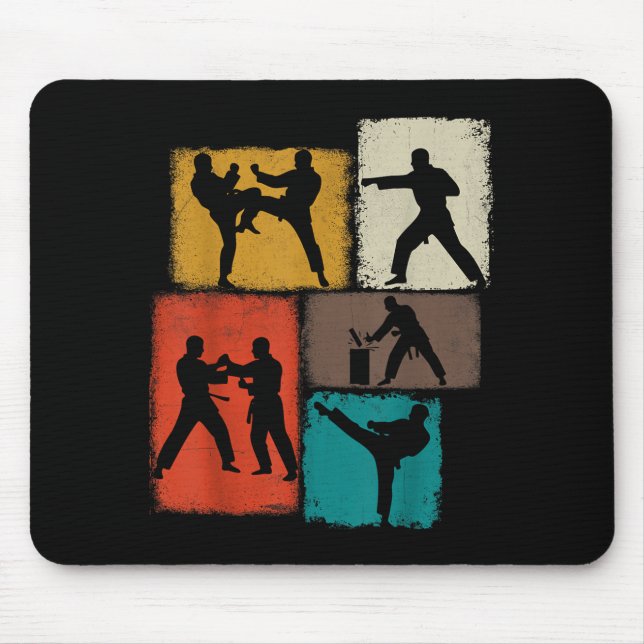 Taekwondo-Praktiker Collage Männer Kinder Trainer Mousepad (Vorne)