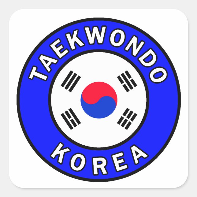 Taekwondo Quadratischer Aufkleber (Vorderseite)