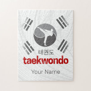 Taekwondo Retro Korea Flag Martial Arts Vintag Puzzle