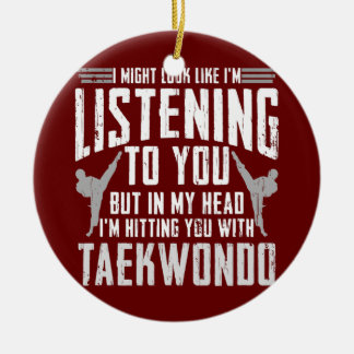 Taekwondo Self Defense Martial Arts Koreanisch  Keramik Ornament