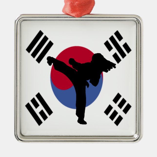 Taekwondo Silbernes Ornament (Vorne)
