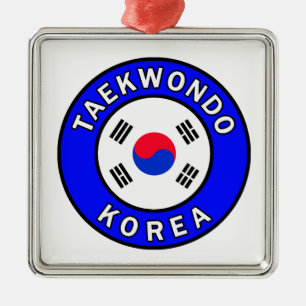 Taekwondo Silbernes Ornament