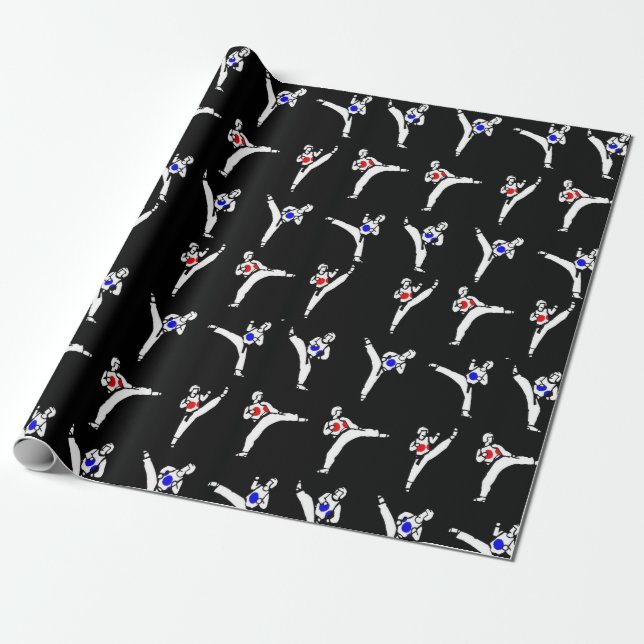Taekwondo Sparring-Wrapping Geschenkpapier (Ungerollt)