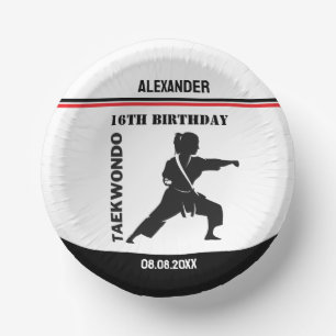 Taekwondo-Spieler, Geburtstagsgeschenk, Team Karat Pappteller
