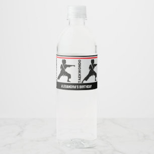 Taekwondo-Spielerin, Geburtstagsmädchen, Team Kara Wasserflaschenetikett