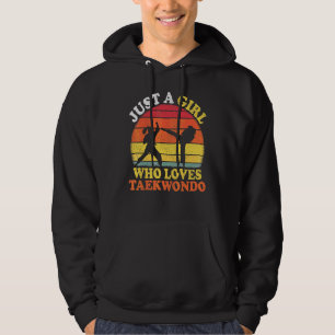 Taekwondo-Spielerin Vintage Nur Ein Mädchen Das Ta Hoodie