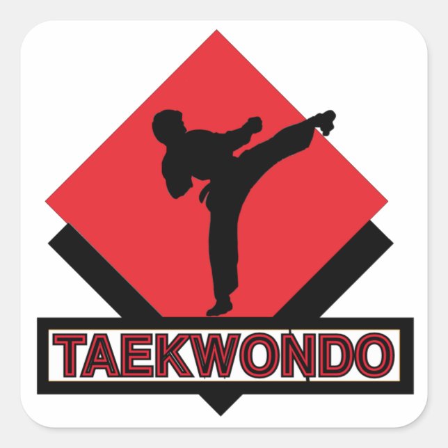 Taekwondo Square Stickers (Vorderseite)