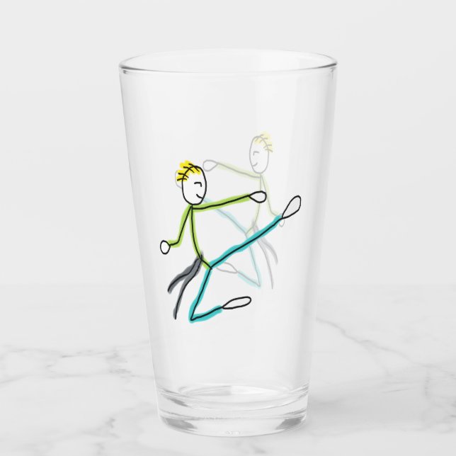 Taekwondo Stickman Glas (Vorderseite)
