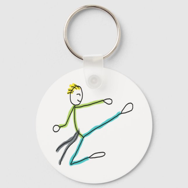 Taekwondo Stickman Schlüsselanhänger (Vorderseite)