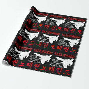 Taekwondo Tenets Martial Arts Geschenkpapier