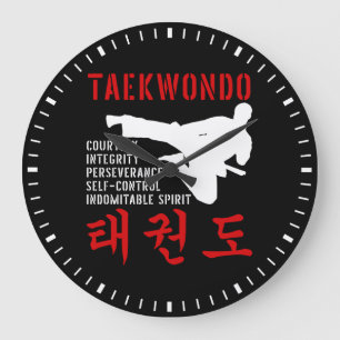 Taekwondo Tenets Martial Arts Große Wanduhr