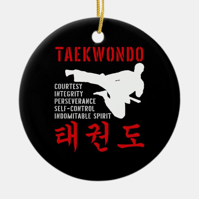 Taekwondo Tenets Martial Arts Keramik Ornament (Vorne)