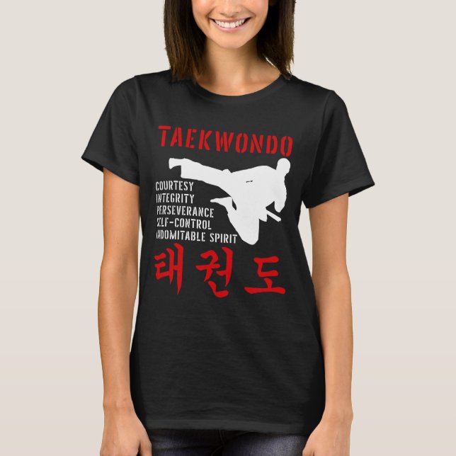 Taekwondo Tenets Martial Arts T-Shirt (Vorderseite)