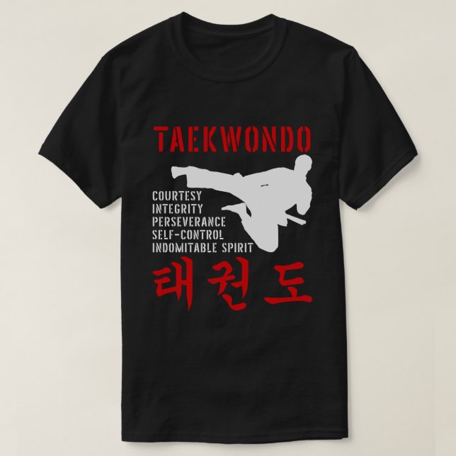 Taekwondo Tenets Martial Arts T-Shirt (Design vorne)