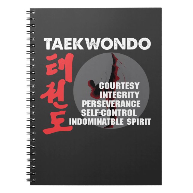 Taekwondo Tenets Martial Arts Tae Kwon do Notizblock (Vorderseite)