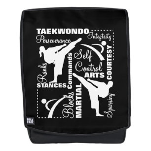 Taekwondo Terminologie für Kampfkunst Rucksack