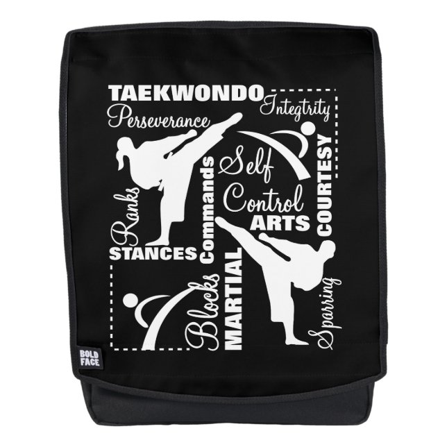 Taekwondo Terminologie für Kampfkunst Rucksack (Vorderseite)
