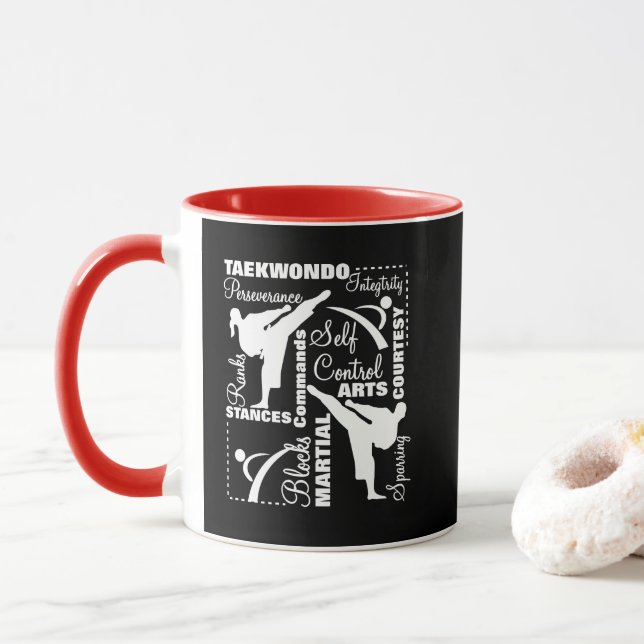 Taekwondo Terminologie für Kampfkunst Tasse (Mit Donut)