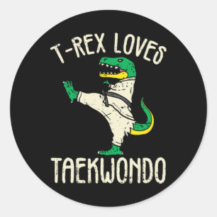 Taekwondo und Kampfsport T-Rex I für Karate Mädche Runder Aufkleber