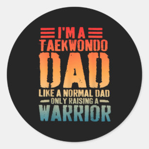 Taekwondo-Vater wie normaler Vater Runder Aufkleber