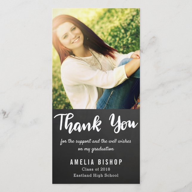 Tafel-Absolvent danken Ihnen Typografie Dankeskarte (Vorderseite)