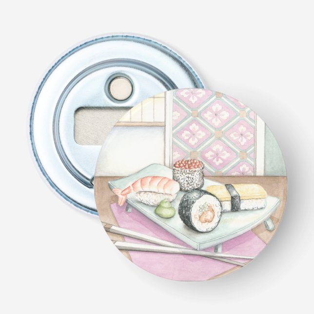 Tafel aus Sushi mit Chopsticks Flaschenöffner (Vorderseite)