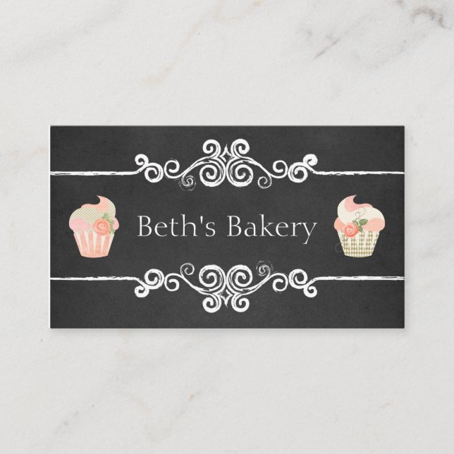 Tafel-Bäckerei-Kuchen-Visitenkarte Visitenkarte (Vorderseite)