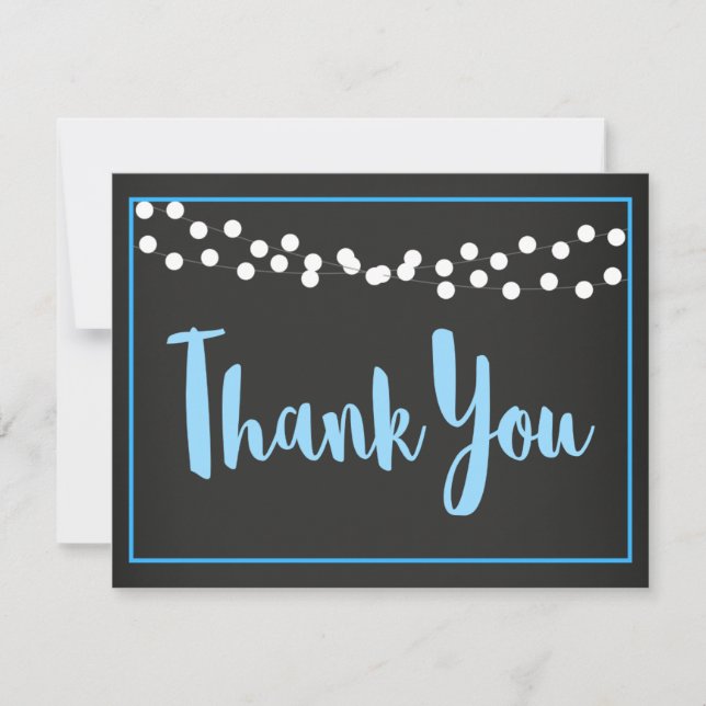 Tafel-Blau dankt Ihnen | GRILLEN Baby-Bier Dankeskarte (Vorderseite)