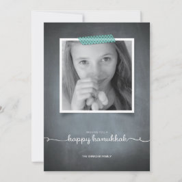 Tafel blaue Washi Band-Chanukka-Foto-Karte Feiertagskarte