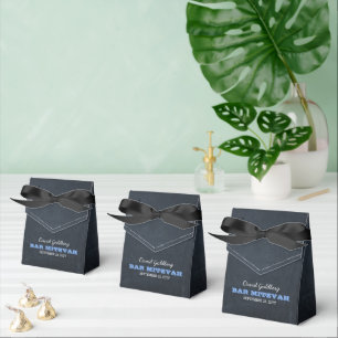 Tafel-blauer Bar Mitzvah Bevorzugungs-Kasten Geschenkschachtel