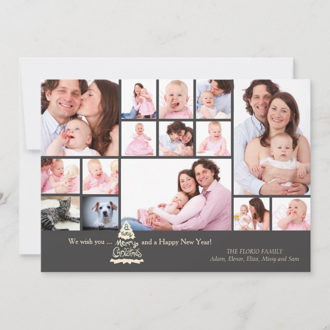 Tafel-Collagen-WeihnachtsFoto-Karte Feiertagskarte (Vorderseite)